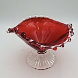 Red blown glass bowl