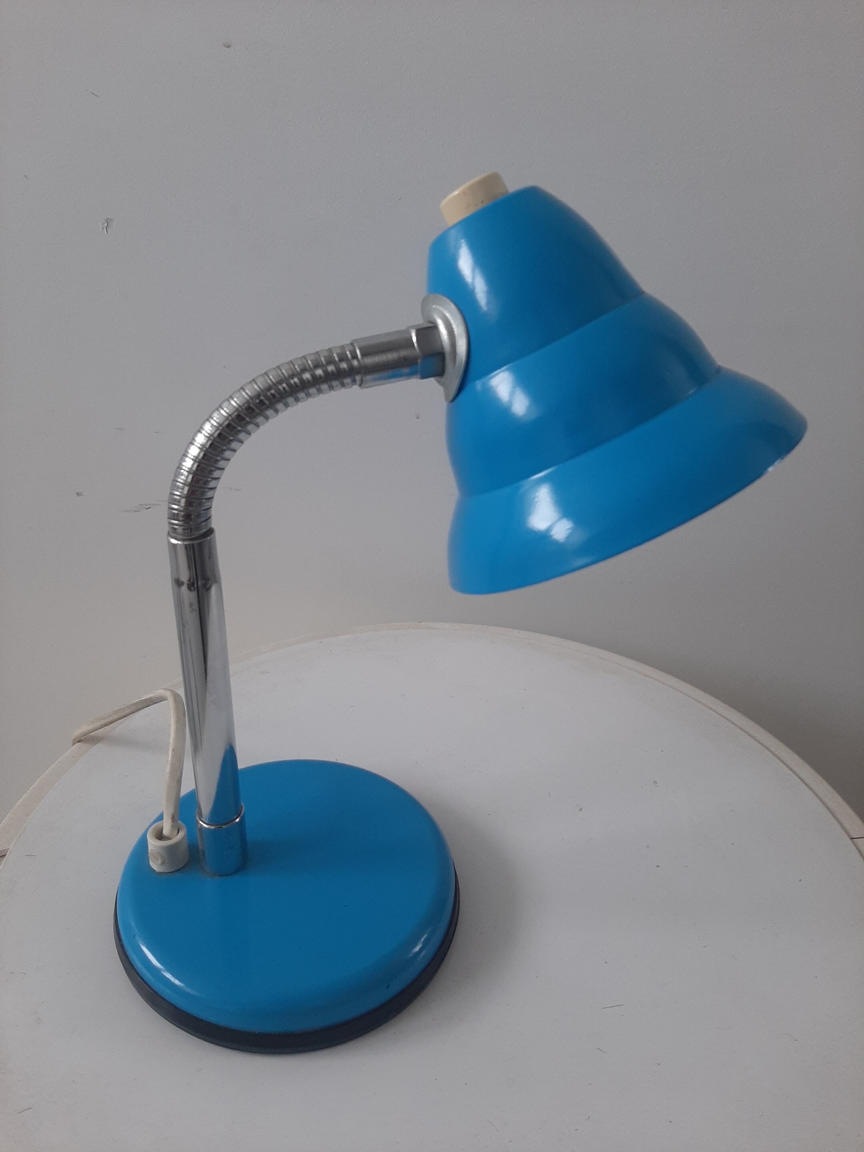 Vintage blue metal table lamp