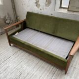 Scandinavian teak bench bed 140