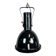 Industrial Black Enamel Factory Spotlight with Convex Glass Cover, 1960s