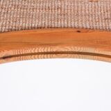 Mid-century oval mirror in solid pine Sweden 1960s 120x95cm