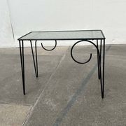 1960s Danish style glass side table String, mid-century.