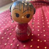 Antique kokeshi doll "girl with earrings"