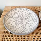 Lot of 2 plates in grey Moroccan ceramic