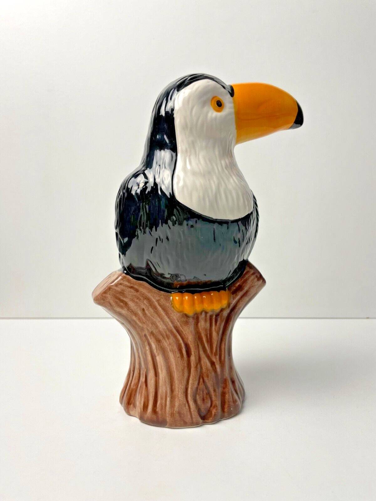 Toucan en céramique, déco exotique vintage, rare
