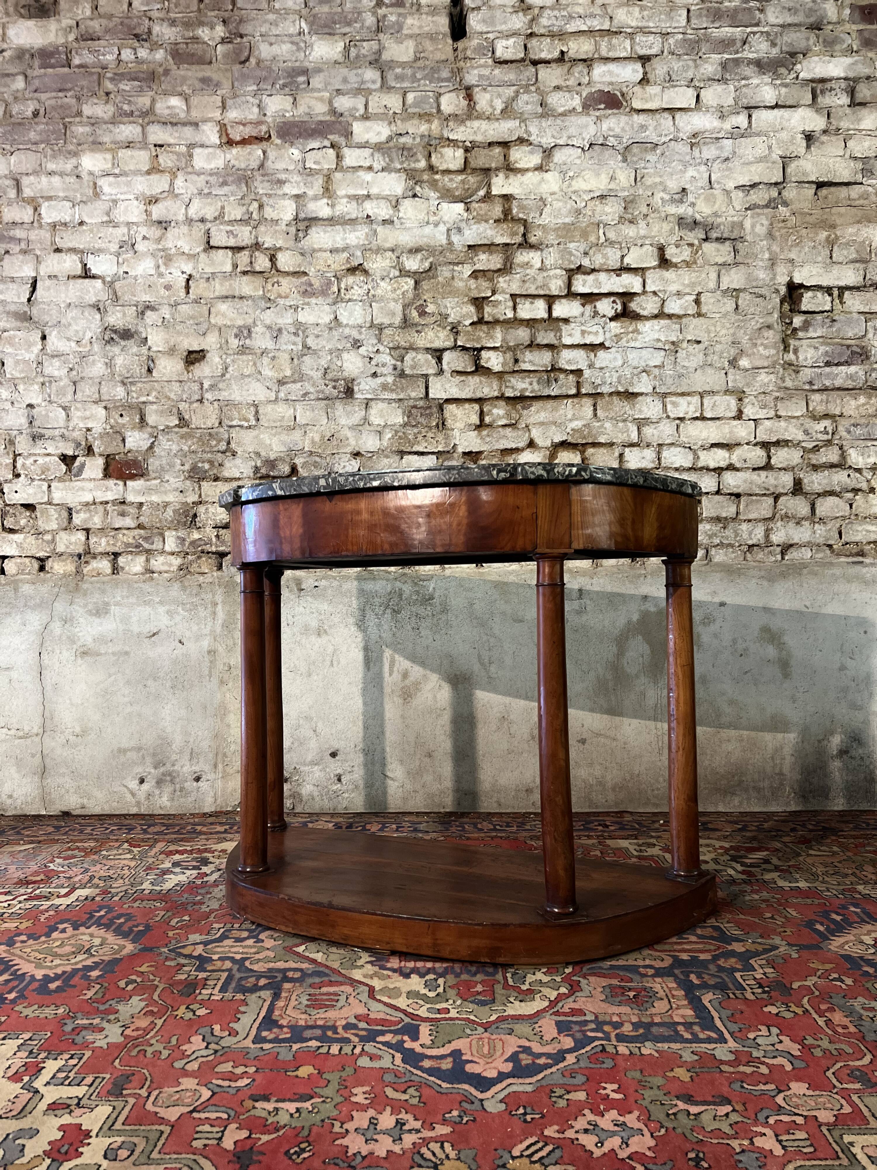 Half-moon console walnut period empire early nineteenth century