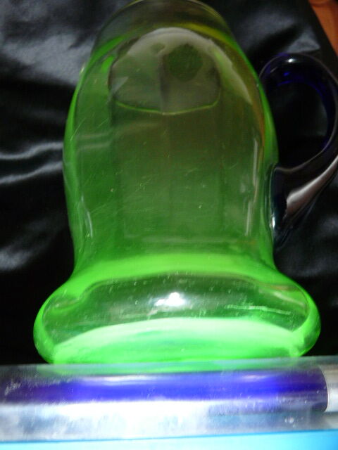 Old uraline blown glass pitcher late nineteenth