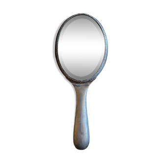 Napoleon III silver hand mirror