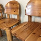 Set of 4 solid pine seats by Rainer Daumiller