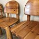 Set of 4 solid pine seats by Rainer Daumiller