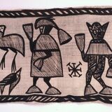 Vintage Korhogo Senoufo canvas tapestry L.103 cm