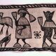 Vintage Korhogo Senoufo canvas tapestry L.103 cm