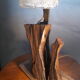 Murano glass lamp Italy 1970 foot root exotic wood