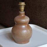 Sandstone lamp, raffia lampshade, 70s