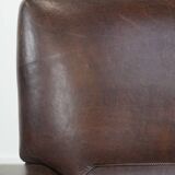 Beautiful Characterful Sheep Leather Armchair with a Deep Colour