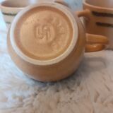 Lot de 5 tasses à café en grès vintage