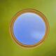 Vintage round bamboo rattan mirror 70s bohemian wall-mounted