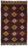 Turkish Kilim Yuruk Vintage 175x315 cm Geometric Red Green Purple