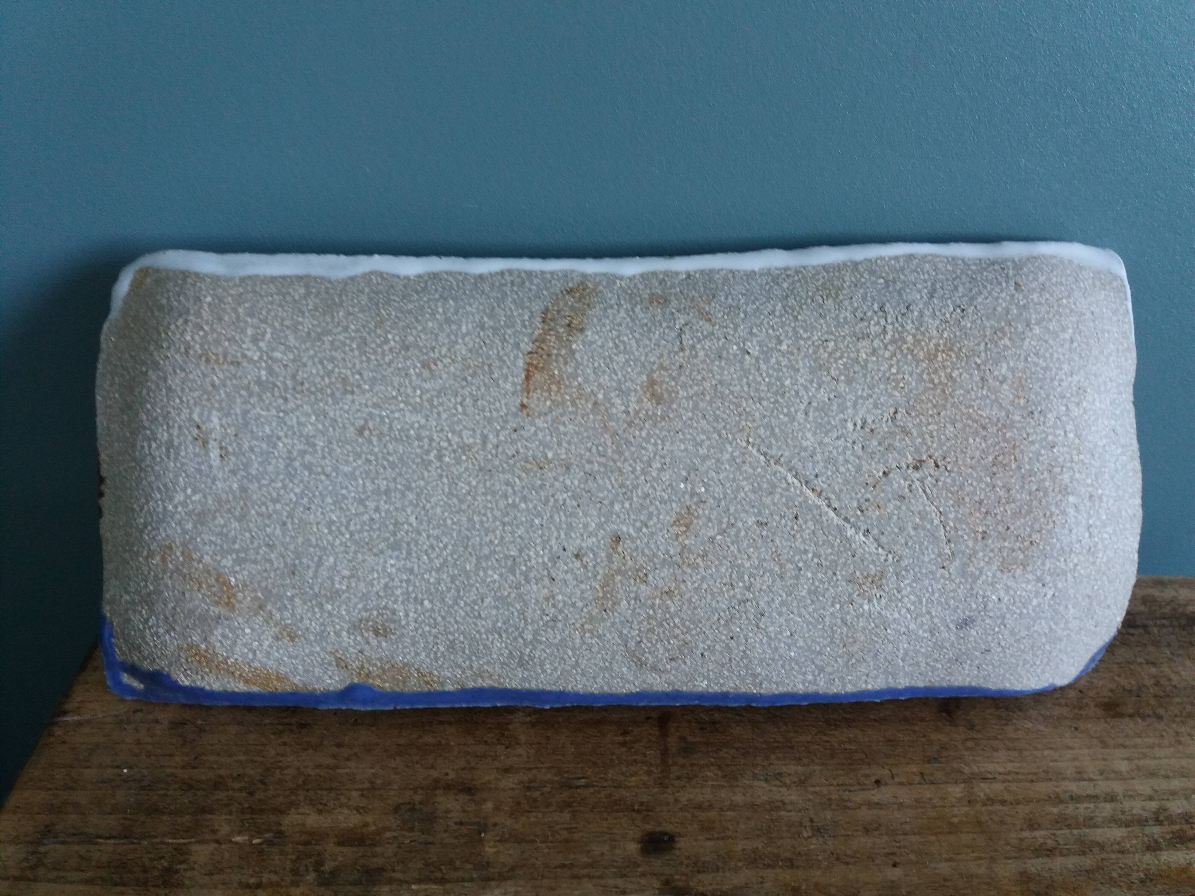 Brutalist ceramic pen holder, signed