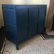 Wooden art deco dreser painted blue