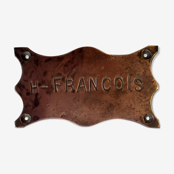 Name plate, copper