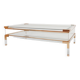 Sliding table in lucite and brass, Jansen House style