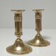 Pair of solid scandinavian danish handmade brass candle holders vintage