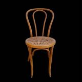 Bistro chair Horgen Glaris in curved wood and caning, Switzerland, circa 1900.