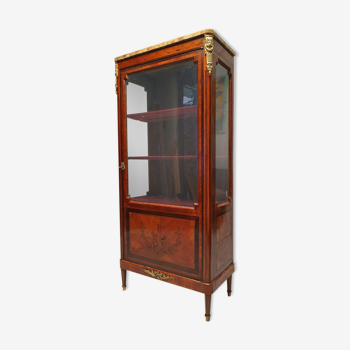 Louis XVI style showcase in marquetry - rosewood - rosewood - 19th