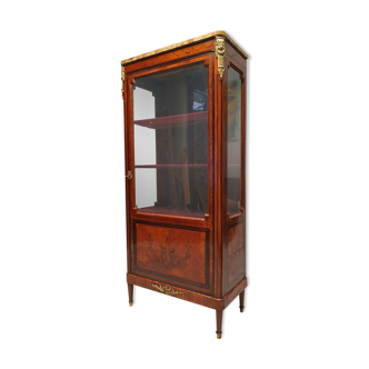 Louis XVI style showcase in marquetry - rosewood - rosewood - 19th