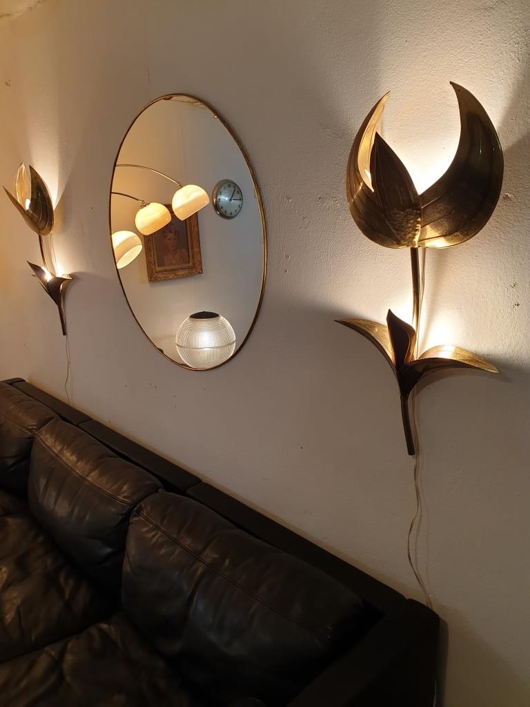 Brass flower sconces