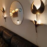 Brass flower sconces
