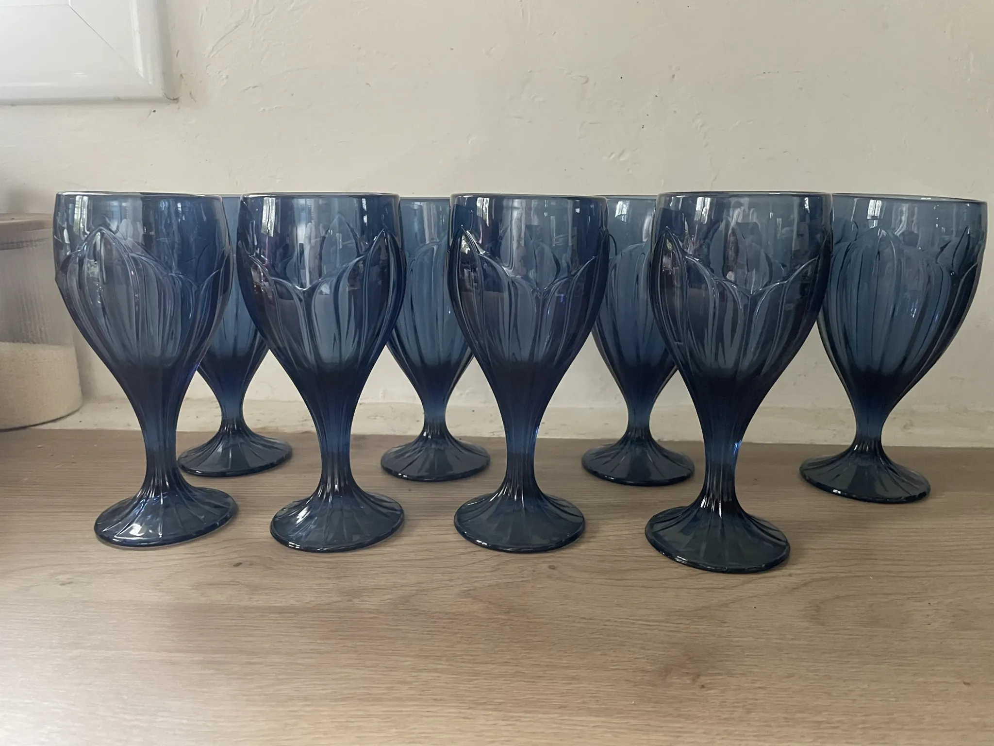 Set of four water glasses model "Sky Blossoms" by Lenox Art style