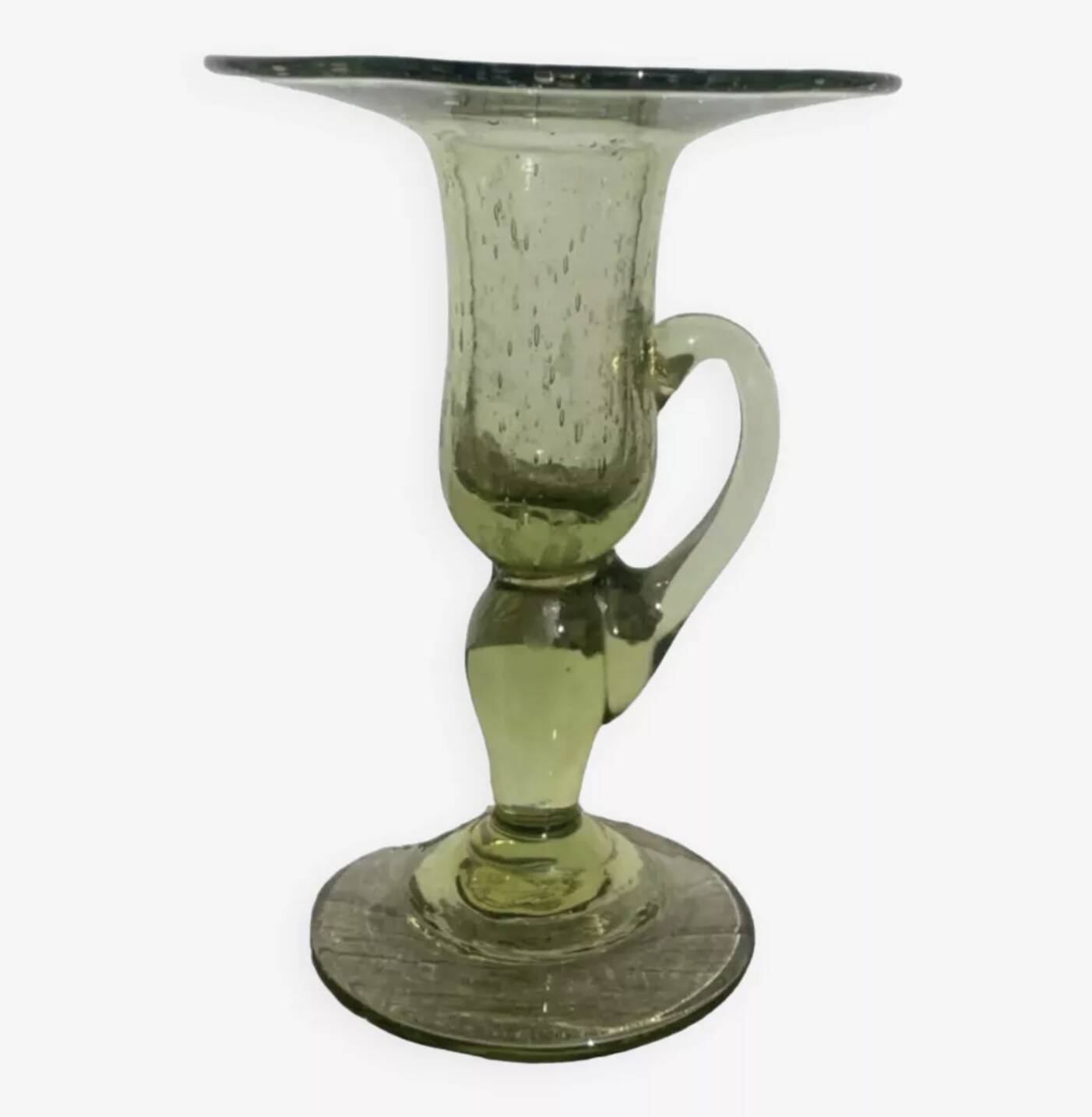 Biot glass candle holder