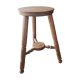 Tabouret tripode vintage en bois brun clair