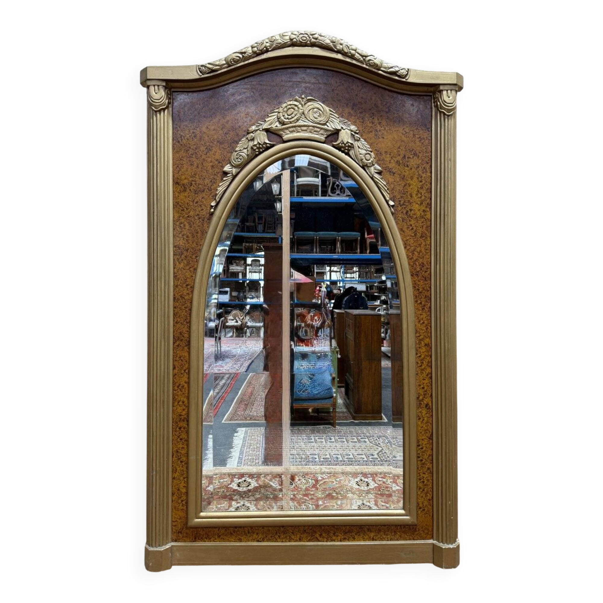 Art Deco period mirror in painted wood