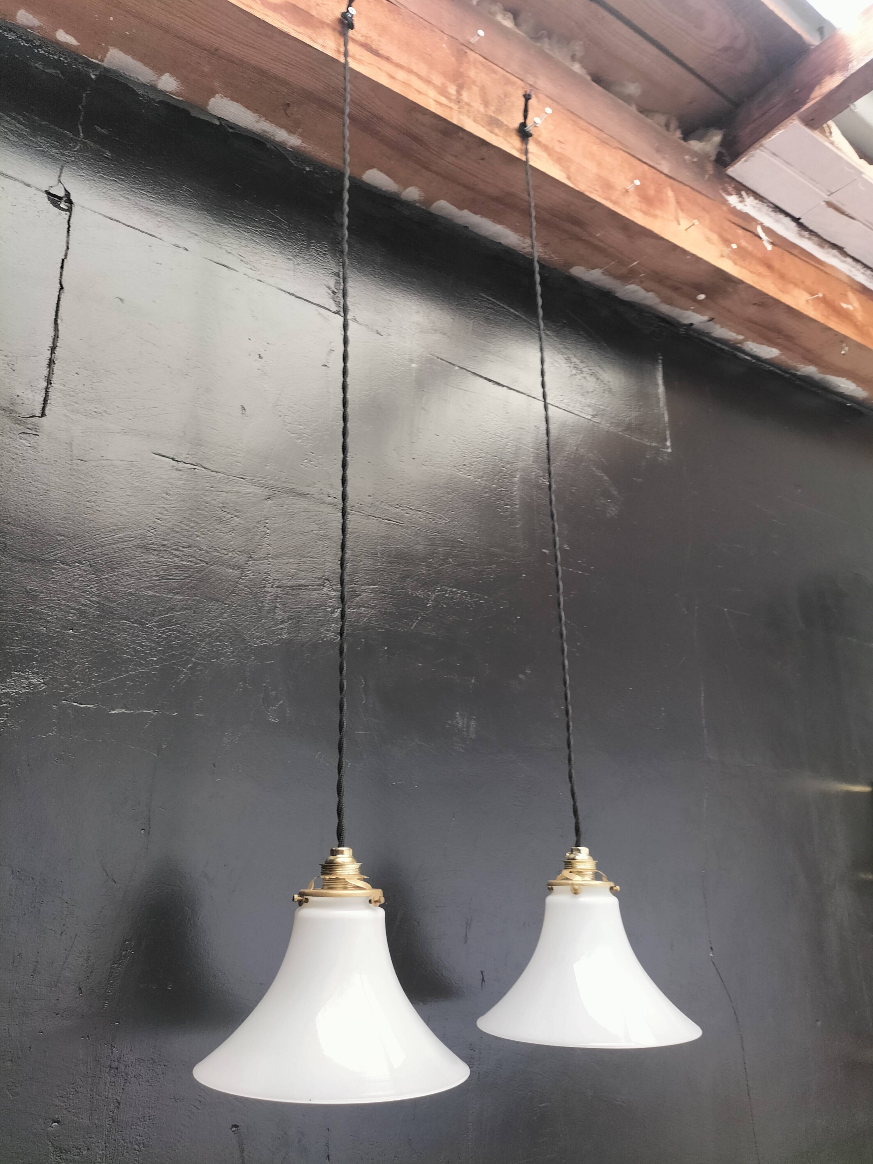 Opaline pendant lights