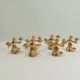 Set of 6 vintage 1970s brass figurine candle holders – Golden cherubs