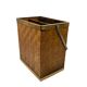 Hollywood regency brass and woven bamboo magazine rack, Metal Linea Nova Italy 1970