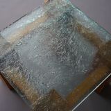 Table basse brutaliste vintage en pin, années 1970