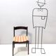 Vintage Set of Six Walnut Chairs by Gianfranco Frattini for Cassina with Stripe Patterned Orange Fab