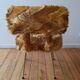 Chaise moumoute vintage Pelfran jaune moutarde