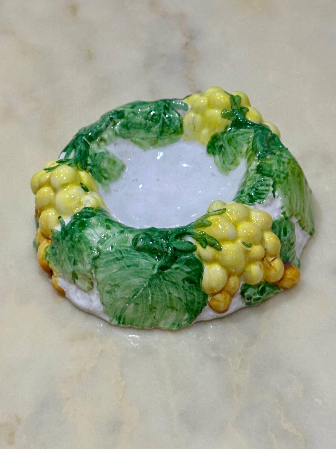 Empty Pocket or Grape Ashtray in slip ceramic