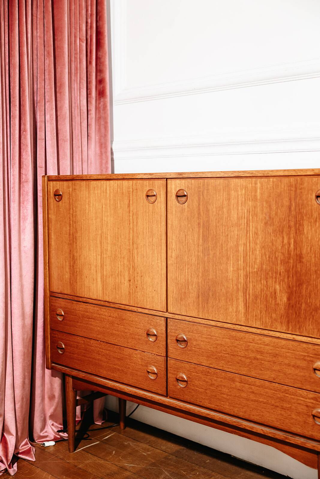 Scandinavian teak cabinet bar with integrated secretary, 1960s.