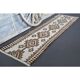 Tapis couloir vintage en laine et coton turc noué à la main blanc 90x307