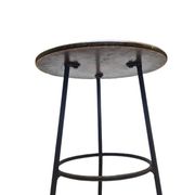 Postmodern brutalist iron and wooden plant stand, Poland, 1970s