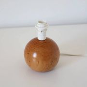 Lampe à poser vintage, pied boule années 70 et abat-jour imprimé