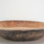 Plat bois massif patiné art populaire vintage