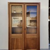 Vitrine parisienne d'école en chêne, 1950