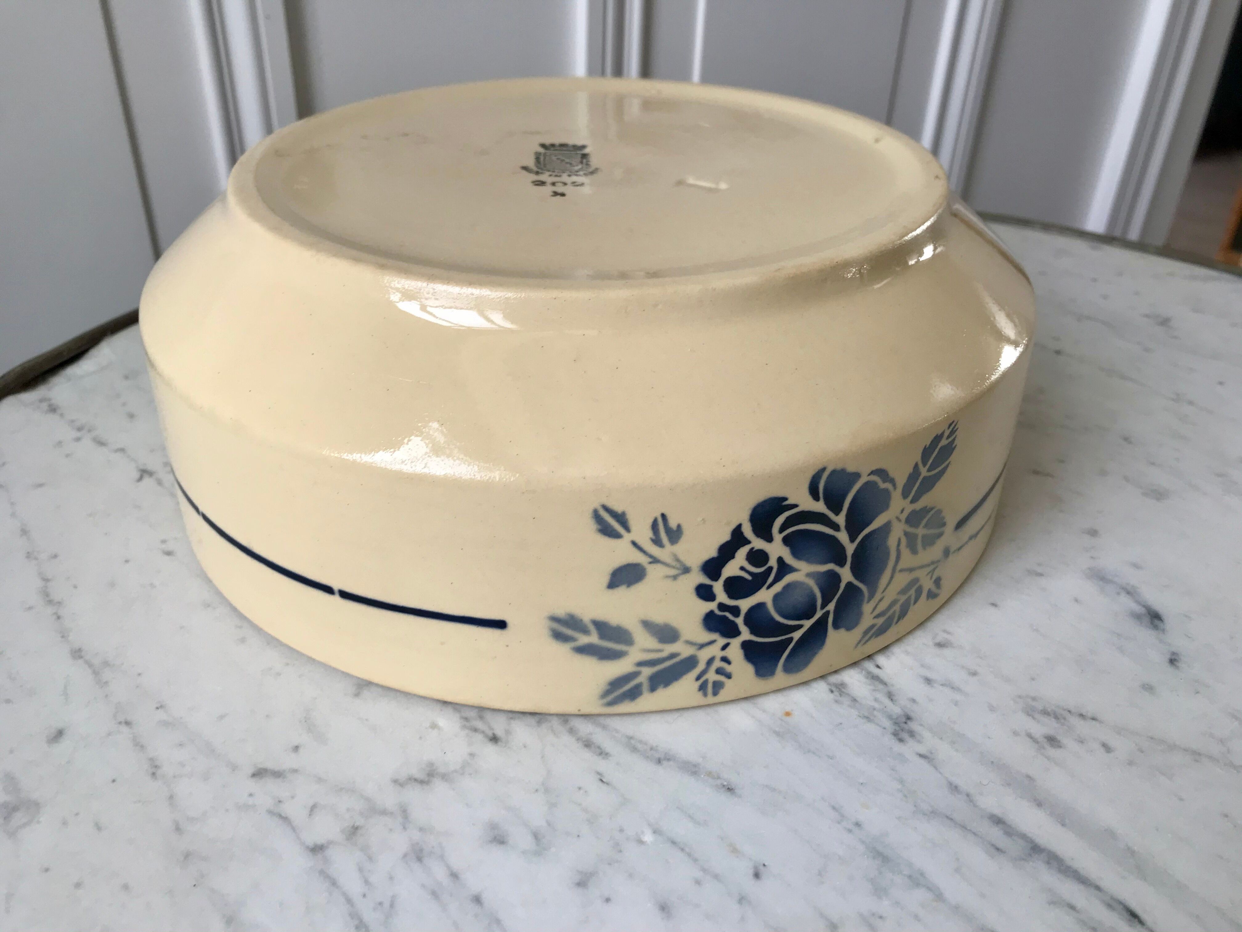 Salad bowl blue flowers saint-amand 30s-40s